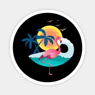 Summer Flamingo Sun Magnet